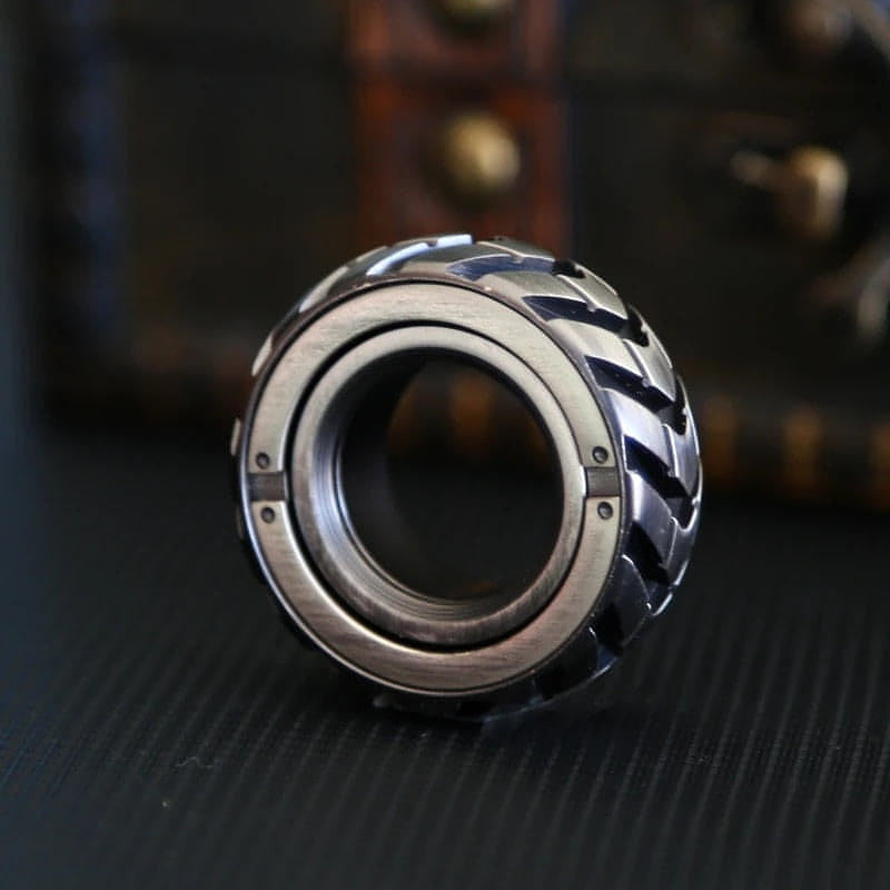 EDC Metal Ratchet Wheel Fidget Ring FIDGETHUB